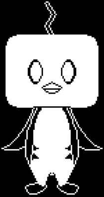 Eiscue in the style of Undertale's Battle Sprites